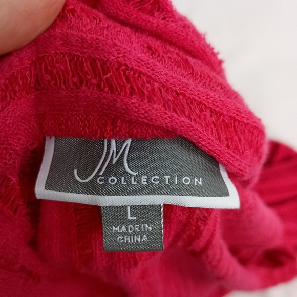 2/$30 JM COLLECTION Coatigan Hot Barbie Pink 3/4 Sleeves Duster Cardigan(#209) - Picture 2 of 5
